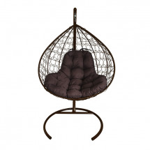 Кресло подвесное XL коричневое (коричневая подушка)