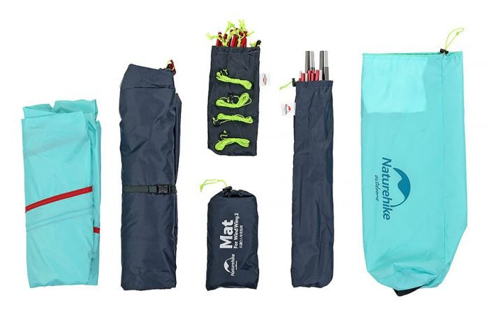 Палатка NATUREHIKE Wind-Wing Tent For Three Seasons, одноместная, светло-голубой цвет