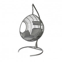 Кресло подвесное Мария серое (серая подушка)