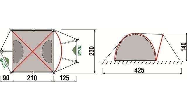 Палатка RockLand Glaсier 4, четрыехместная
