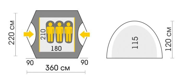 Палатка Talberg Boyard 3, зеленый цвет