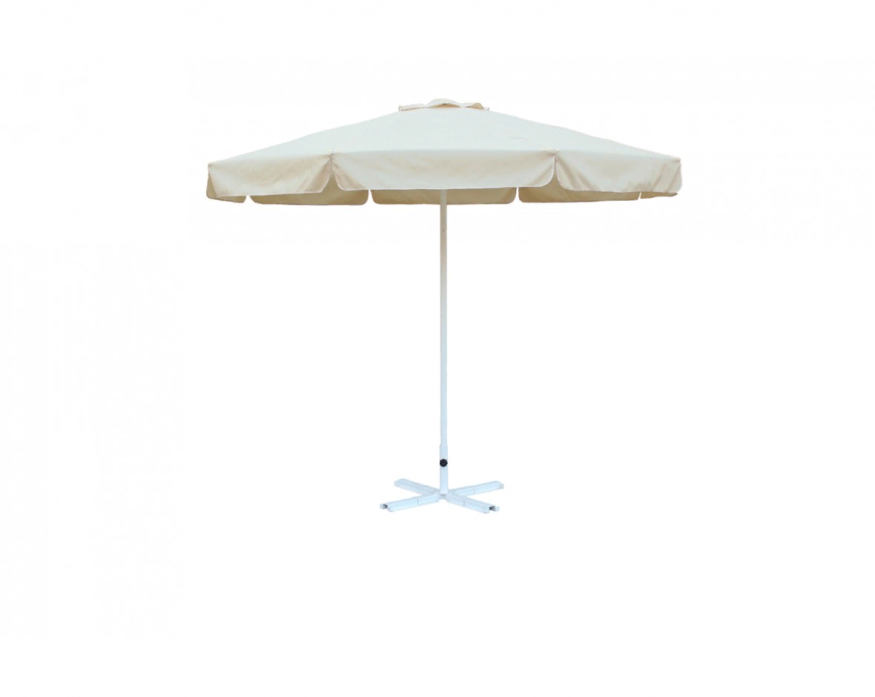 Зонт круглый (d=2.5м, 8 спиц) сталь цинк, с воланом