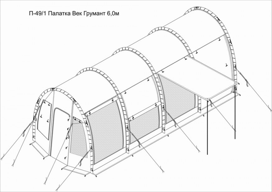 Палатка Век Ангар большой 3,5х2,5х6