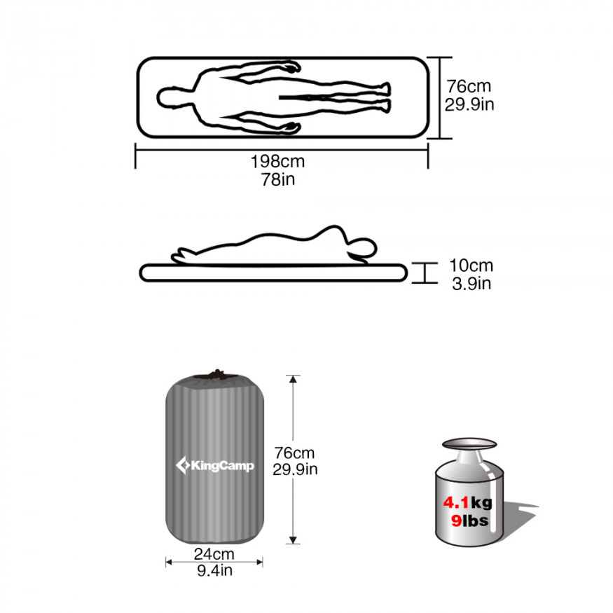 3586 DELUX Wide коврик самонадувающийся