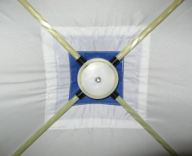 Палатка КУБ 4 (однослойная), 2,1x2,1 м, PU 1000, бело-синий