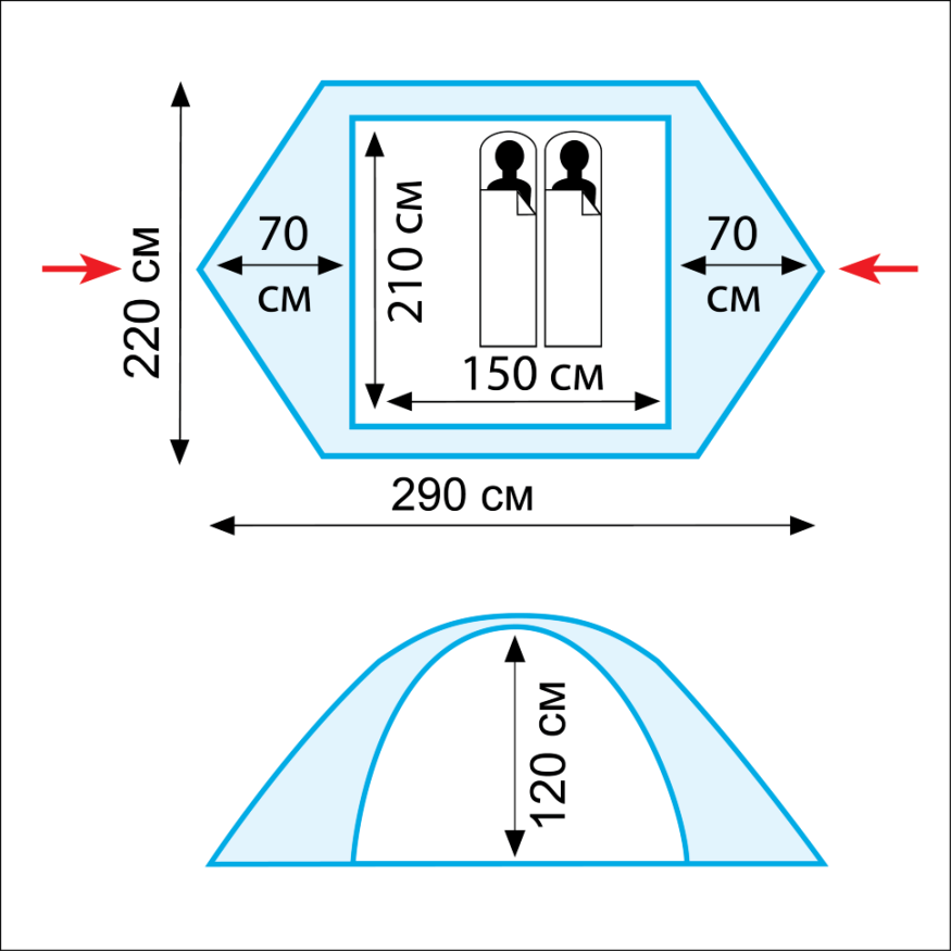 Палатка Tramp Nishe 2-местная v2, зеленый