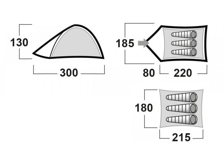 Палатка Husky BIRD 3 Plus, зеленый